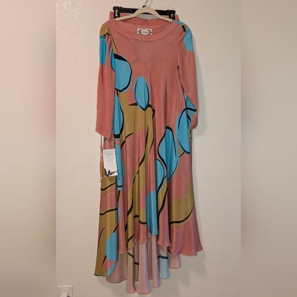 Nautanky Pink Abstract Print Tunic With Pants Set - Picture 6 of 16